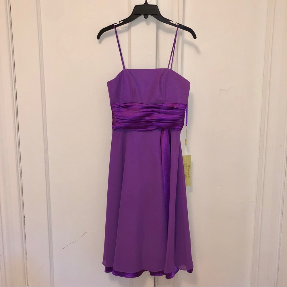 🆕 Purple (orchid) midi dress, w/ sash - Picture 2 of 7